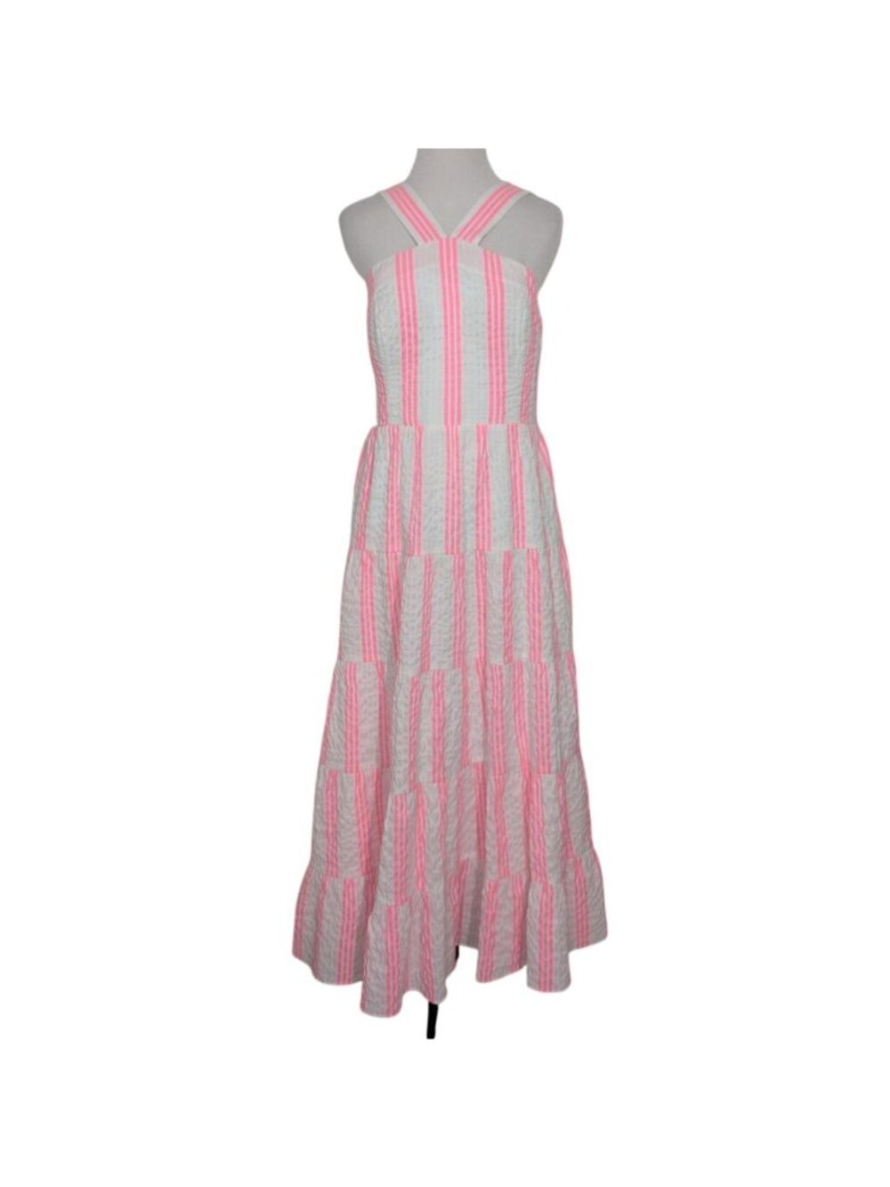 Lilly Pulitzer Sails and Stripes Jenette Halter Maxi Dress Womens Size 4 Pink